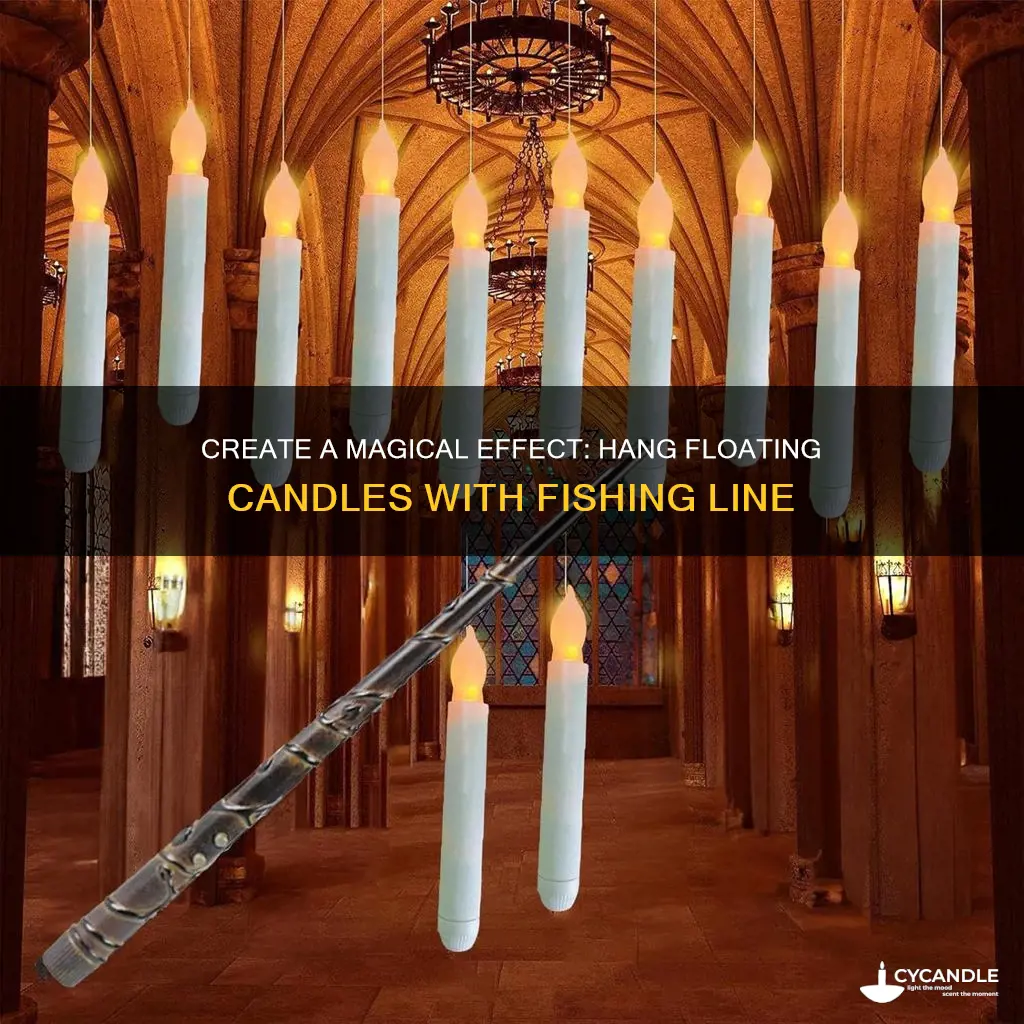 how to hang floating candles with fishing line