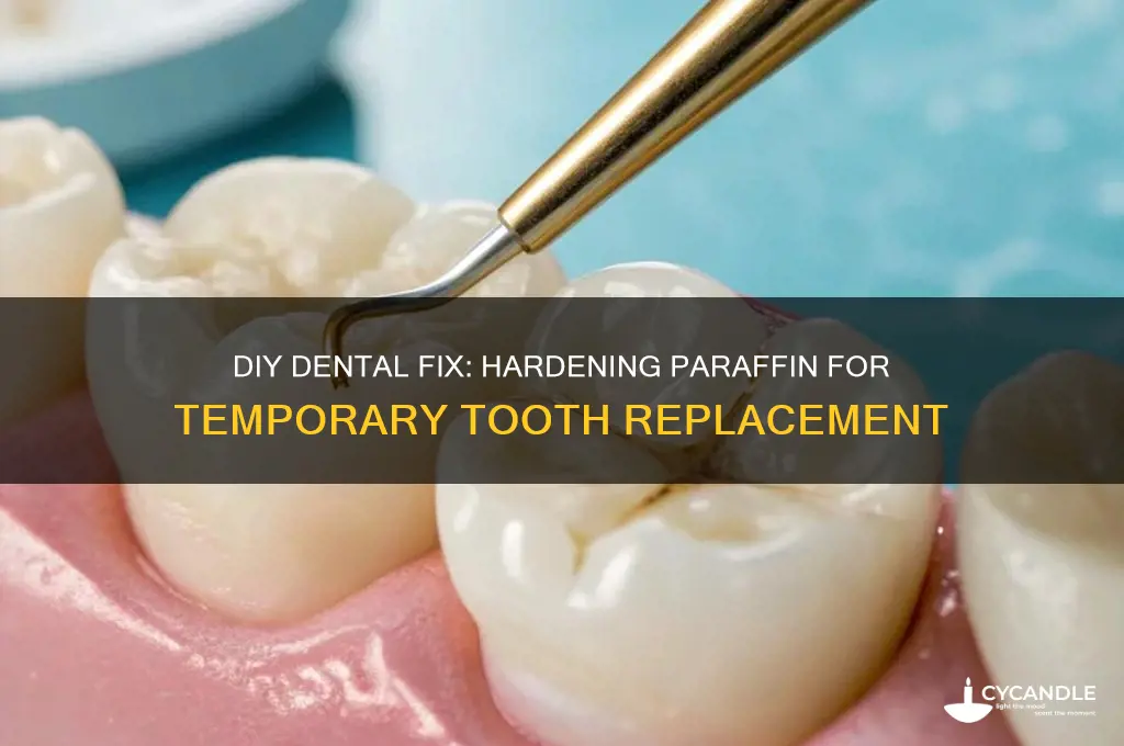 how to harden paraffin to use as a temporary tooth