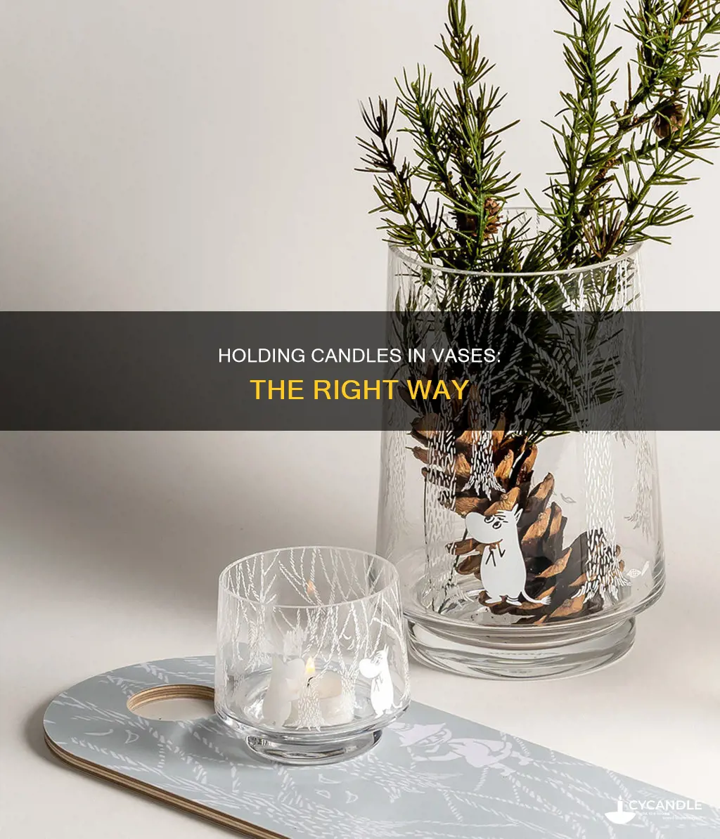 how to hold a candle upright in the vase