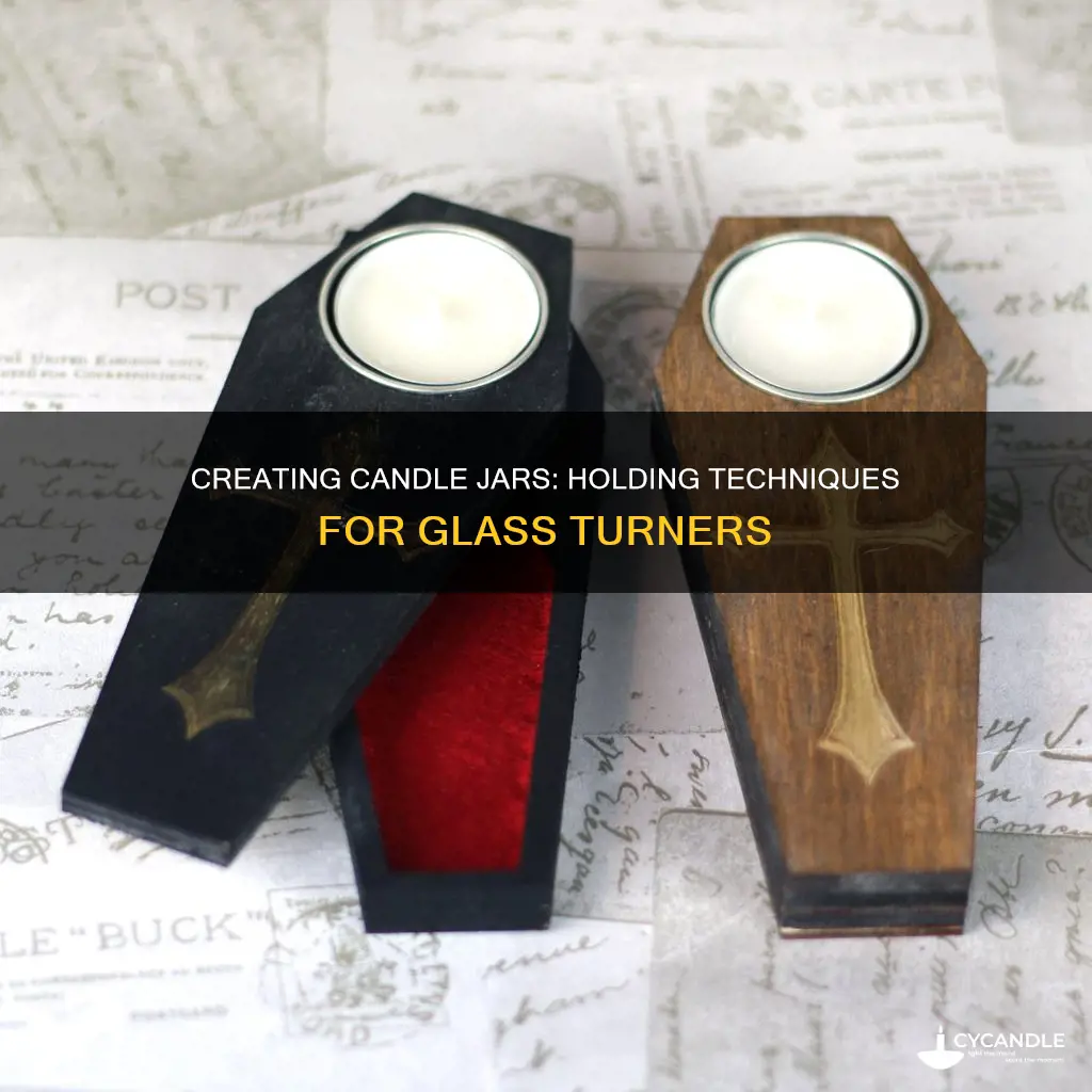 how to hold candle jars on a glass turner