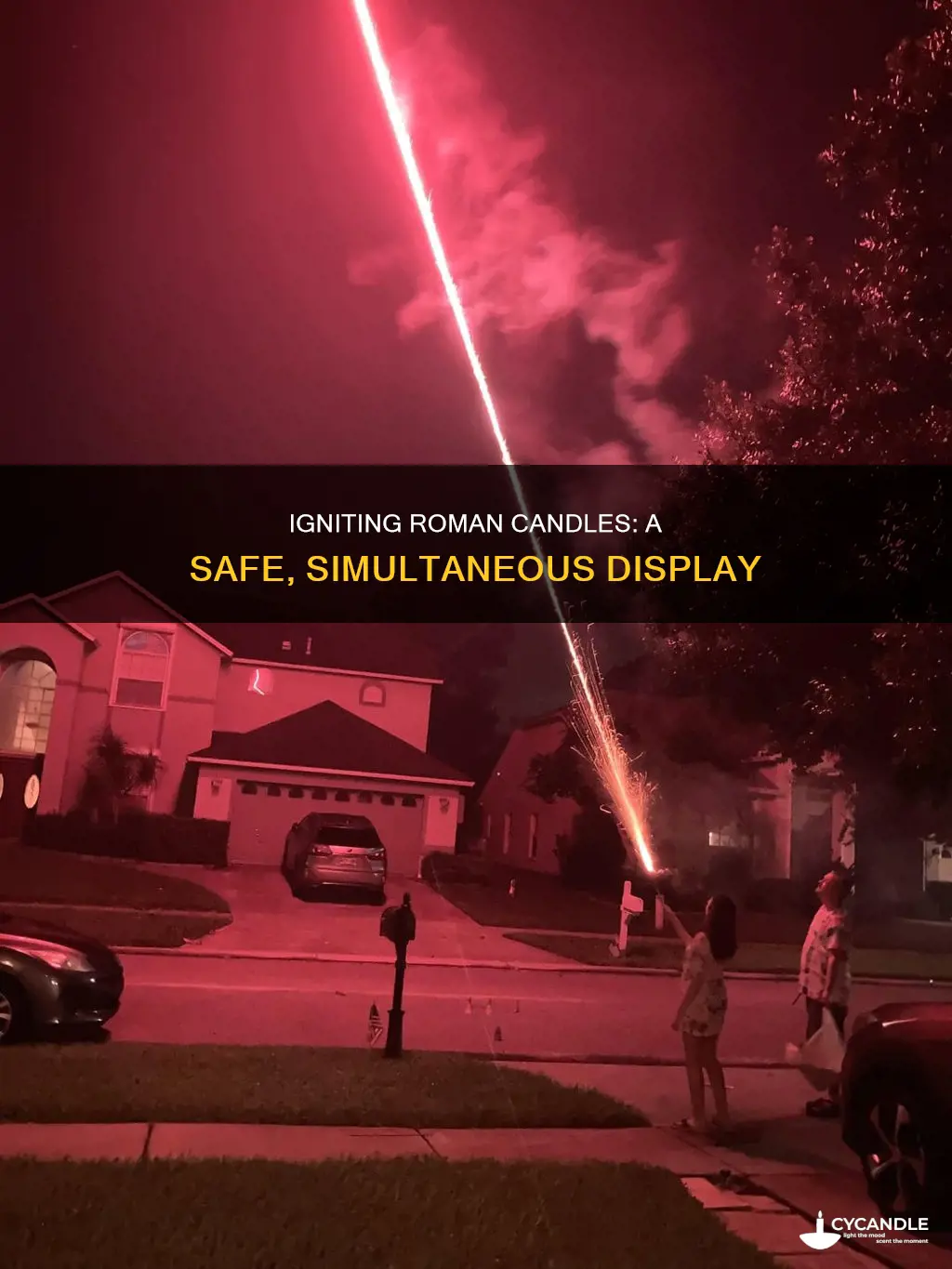 how to ignite lots of roman candles at one time