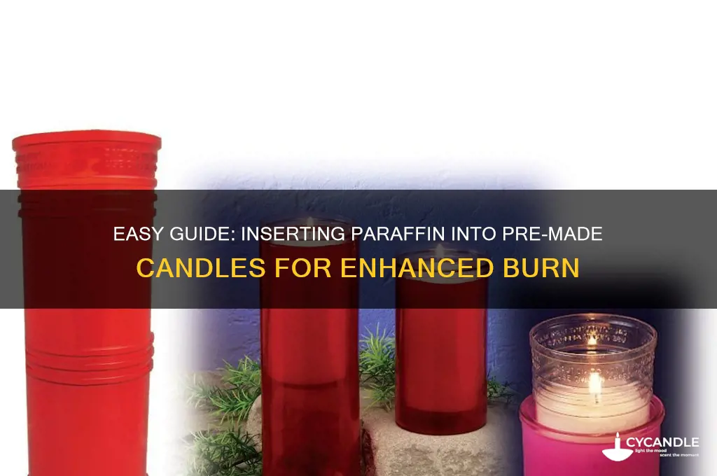 how to insert paraffin into ready made candles