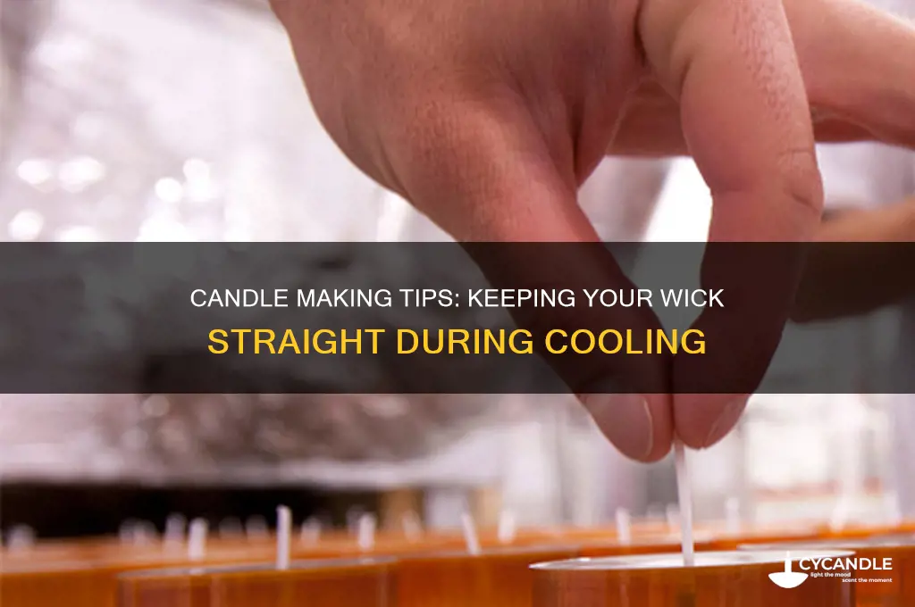 how to keep the candle wick straight when cooling