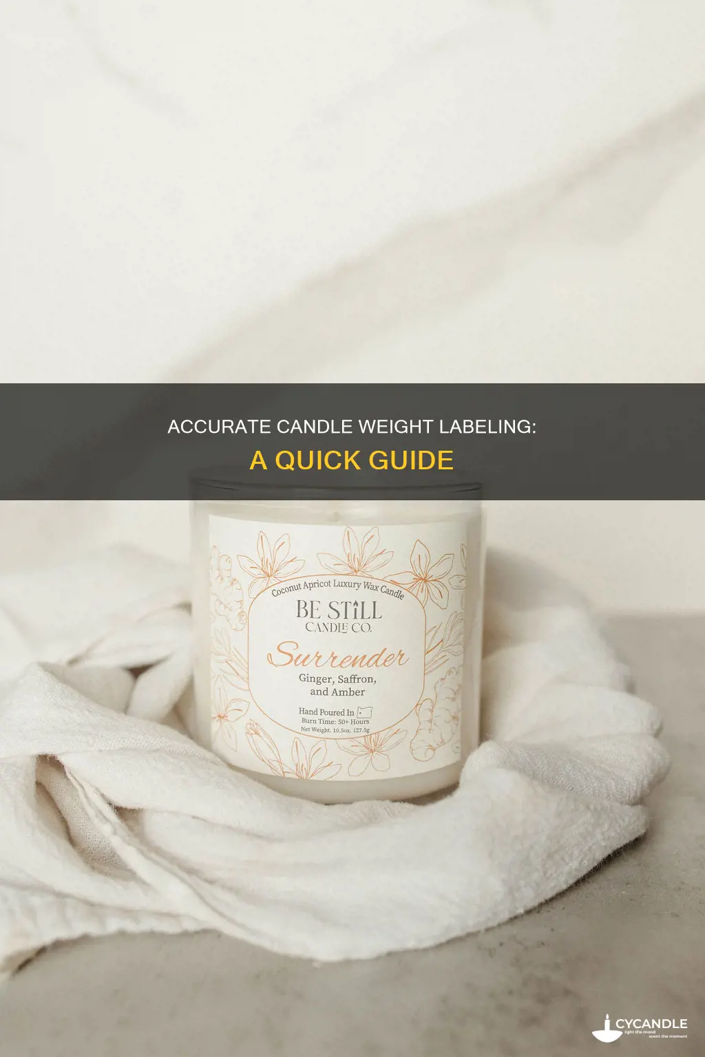how to label candle weight