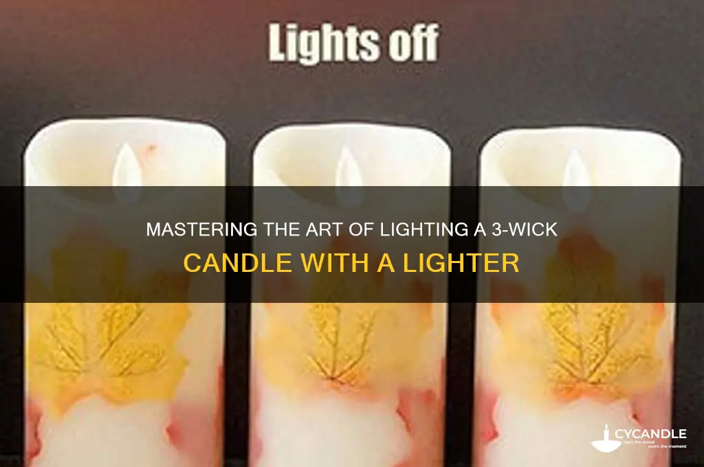 how to light a 3 wick candle with a lighter