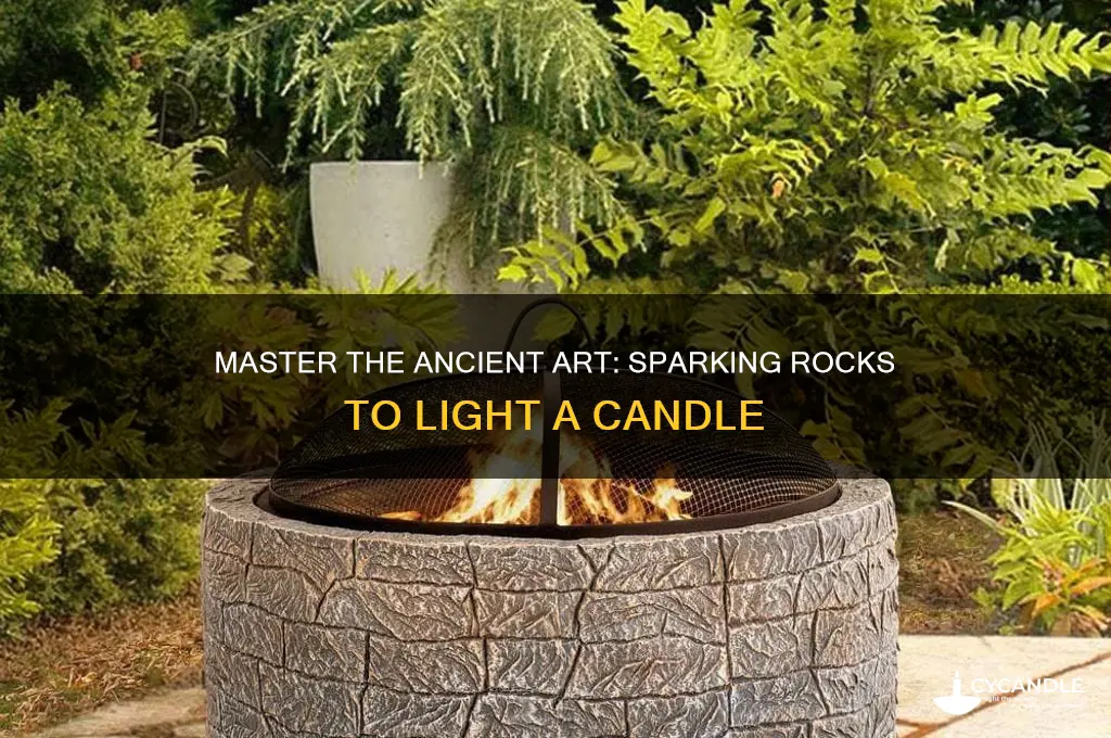 how to light a candle by sparking rocks