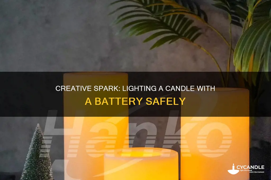 how to light a candle with a battery