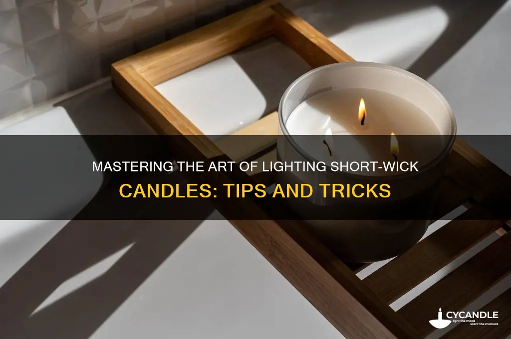 how to light a candle with a short wick