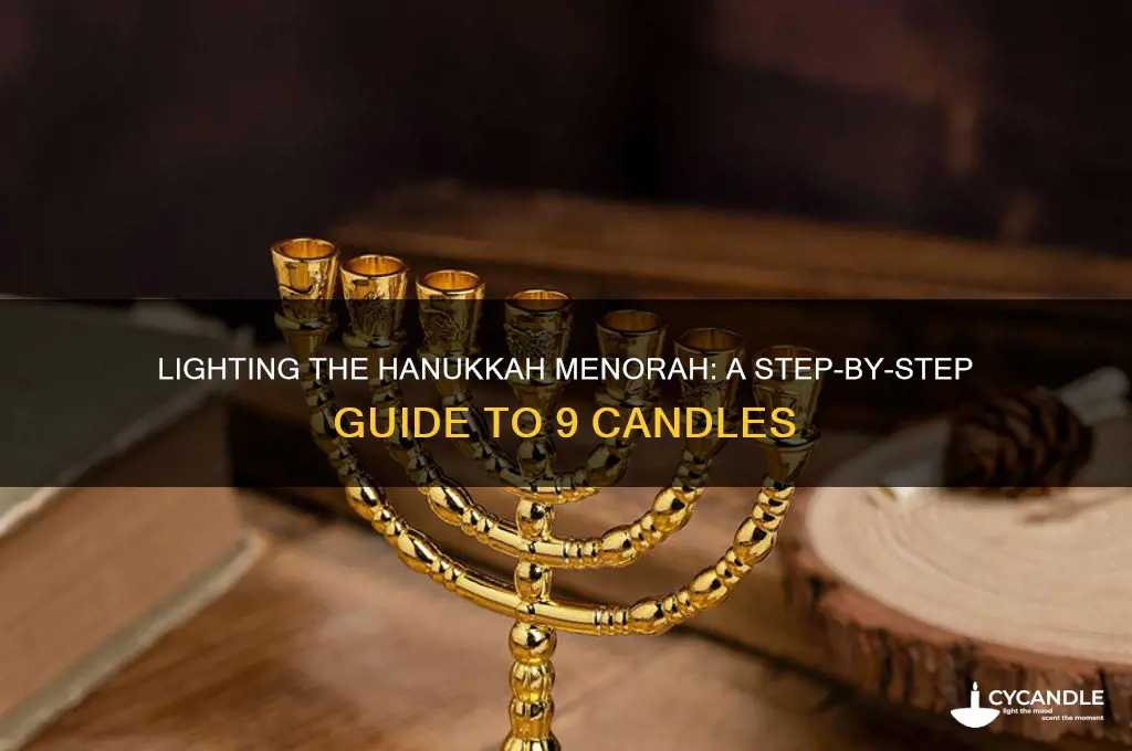 how to light a menorah with 9 candles