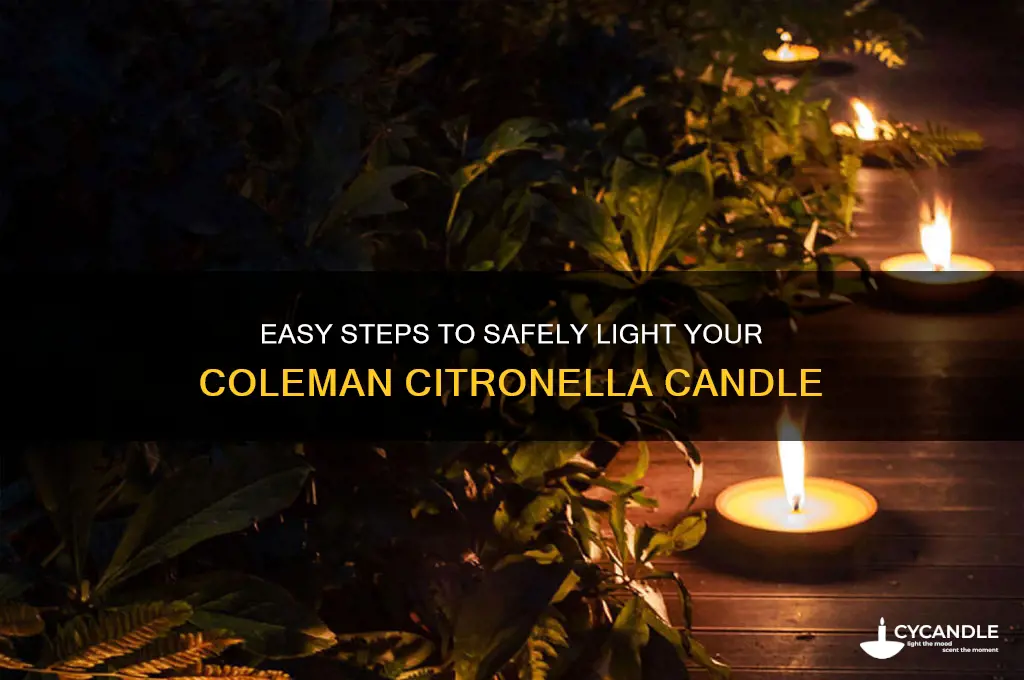 how to light coleman citronella candle