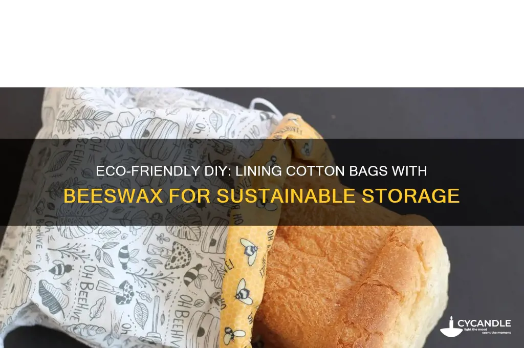 how to line a cotton bag with beeswax