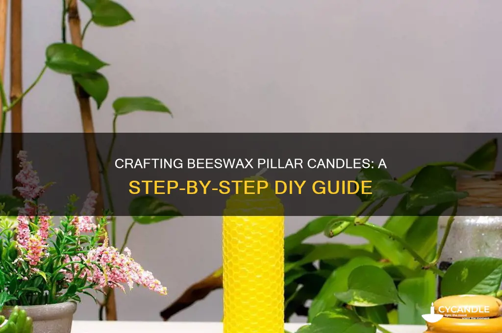 how to make a beeswax pillar candle