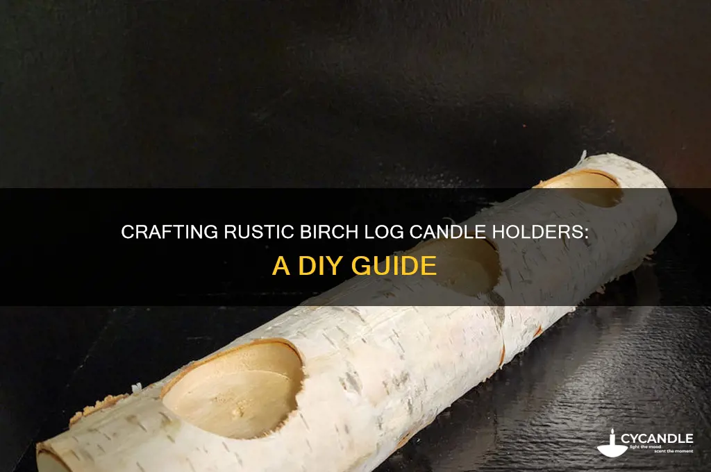how to make a birch log candle holder