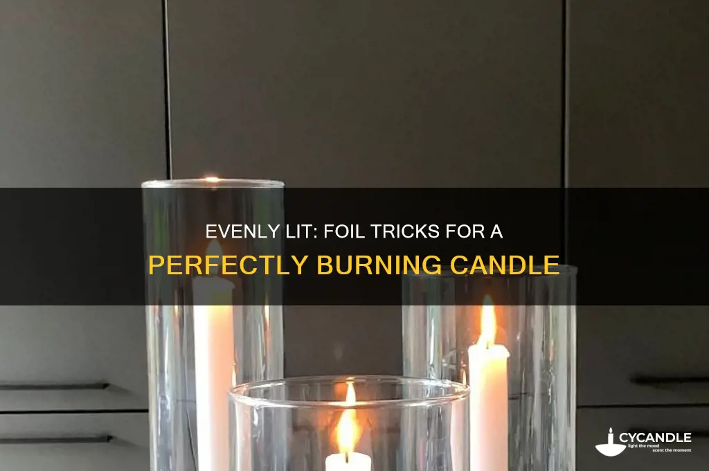 how to make a candle burn evenly with foil