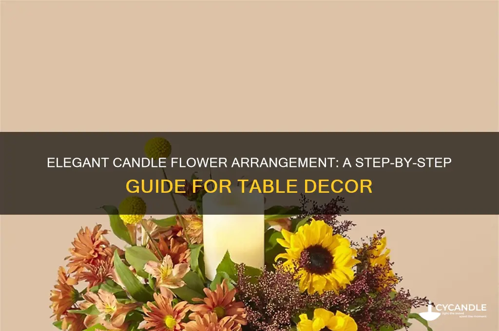 how to make a candle flower arrangement for table