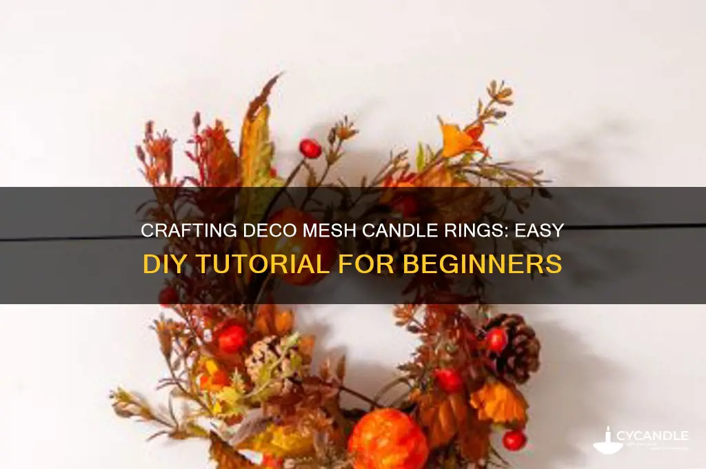 how to make a candle ring with deco mesh