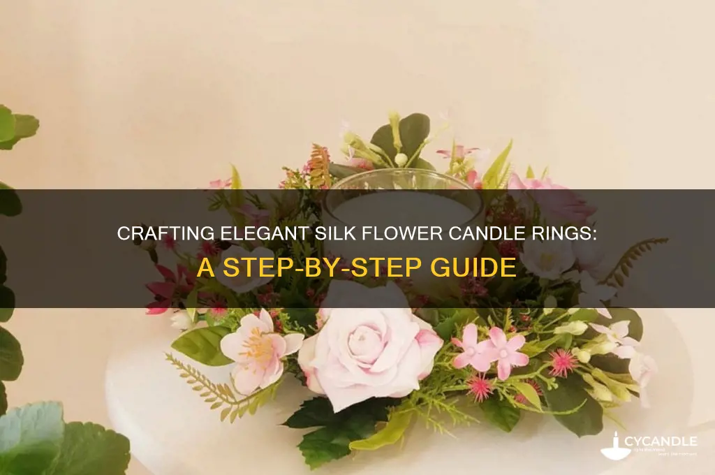 how to make a candle ring with silk flowers