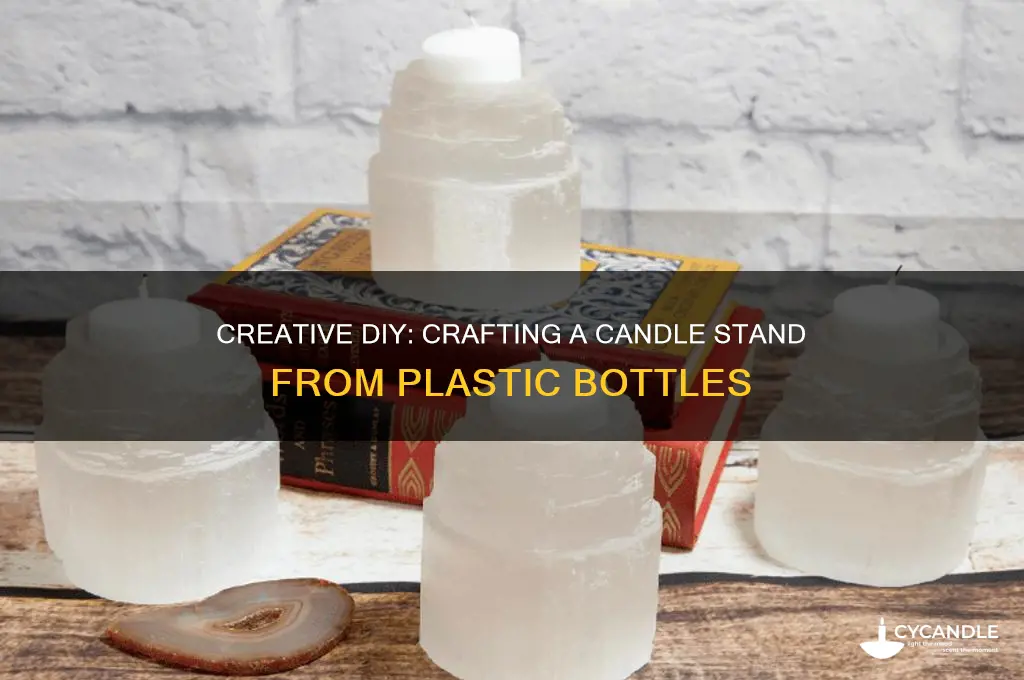 how to make a candle stand with plastic bottle