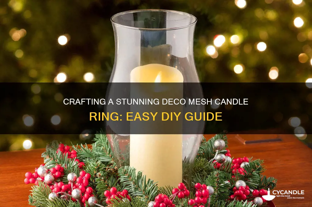 how to make a deco mesh candle ring