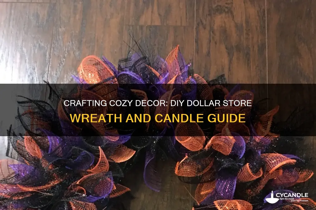 how to make a dollar store wreath and candle