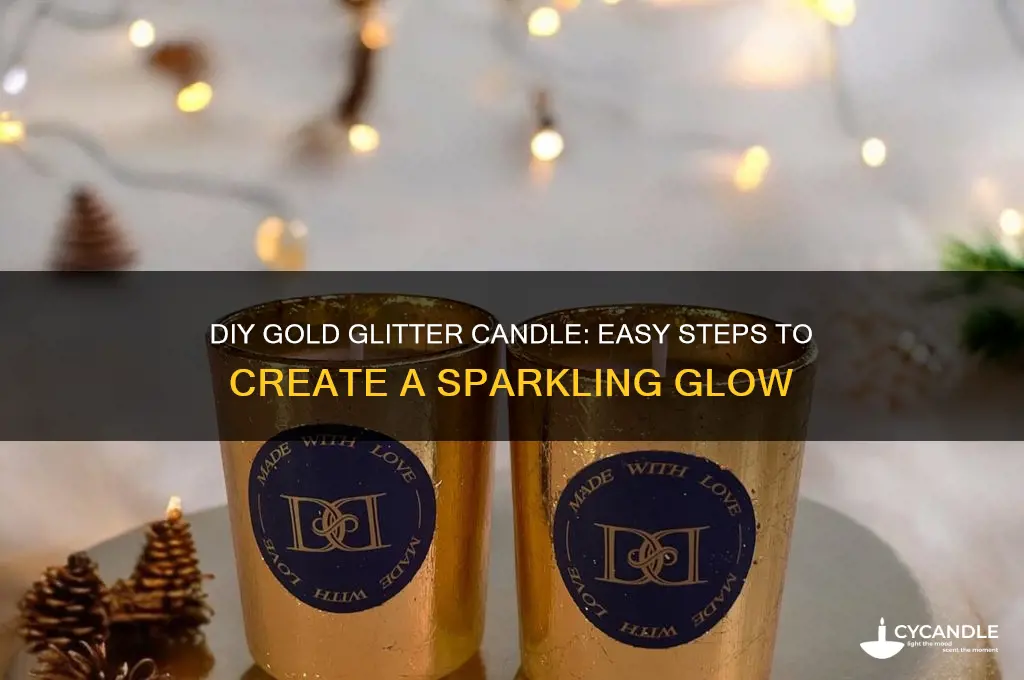 how to make a gold glitter candle