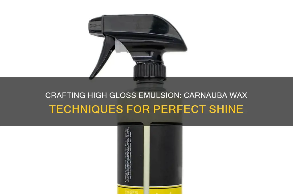 how to make a high gloss emulsion with carnauba wax