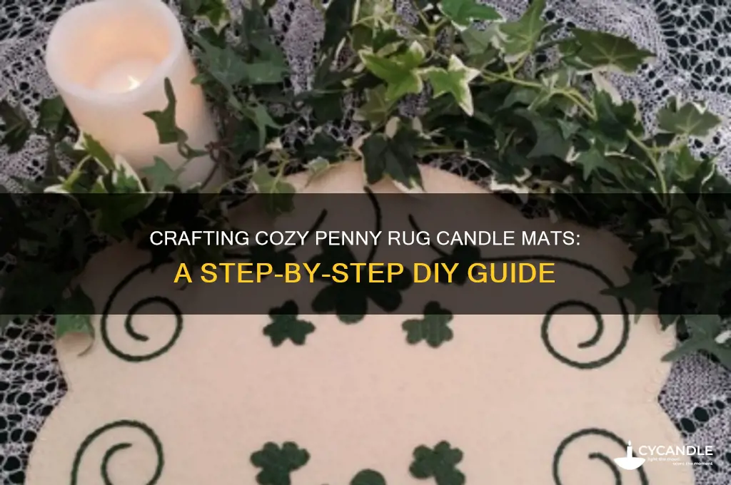 how to make a penny rug candle mat