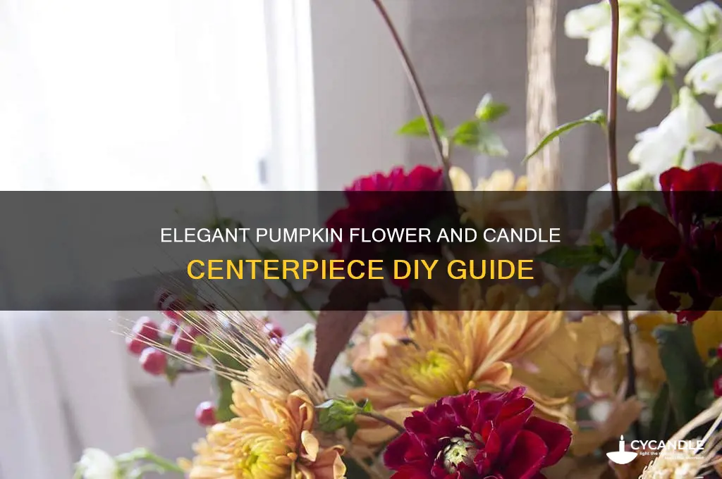how to make a pumpkin flower and candle centerpiece