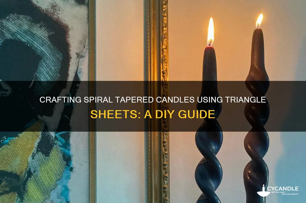 how to make a sprial tapered candle with triangle sheets