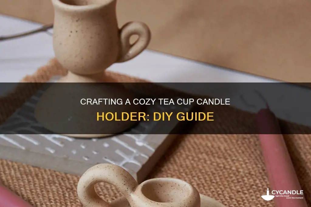 how to make a tea cup candle holder