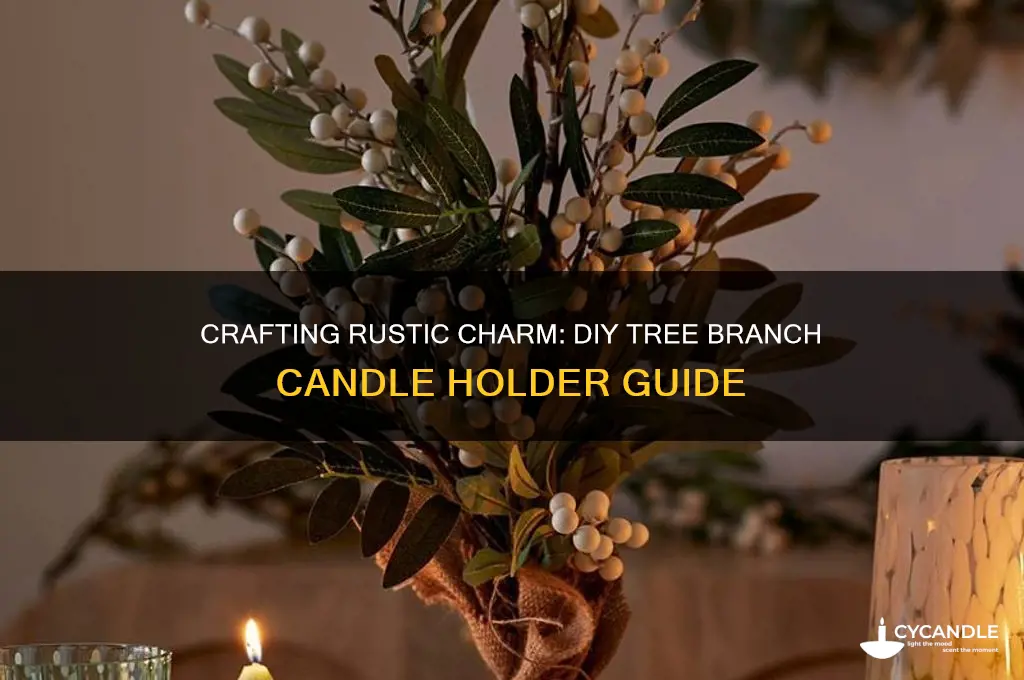 how to make a tree branch candle holder