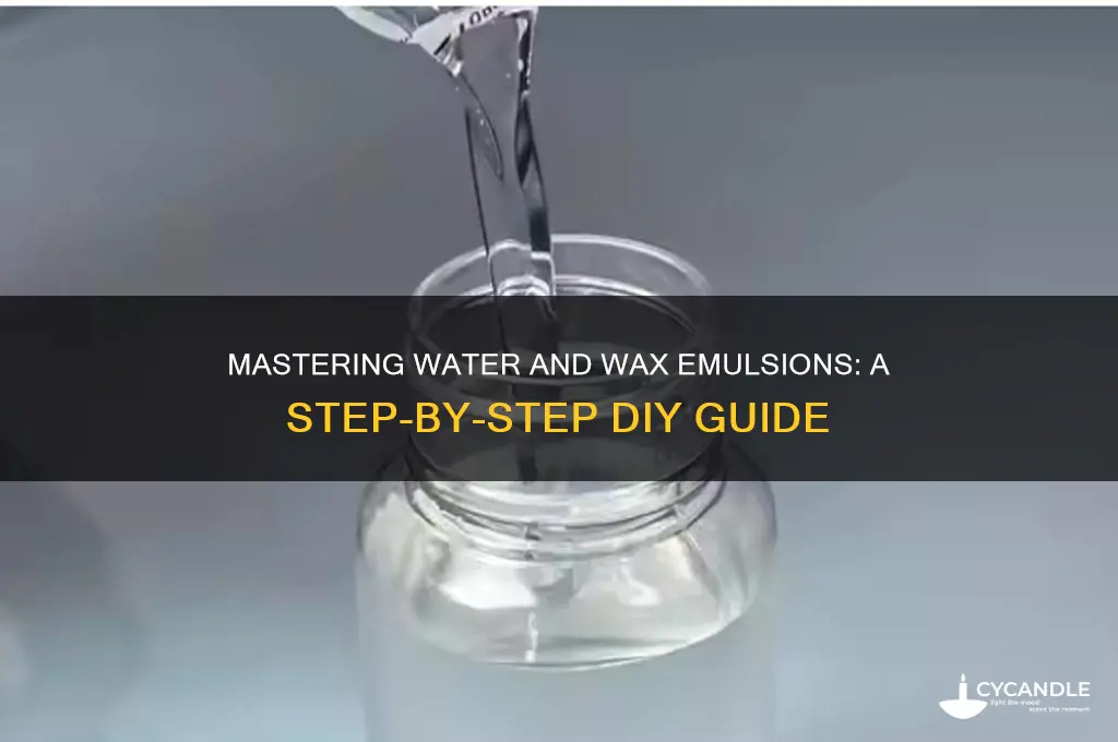 how to make a water and wax emulsion