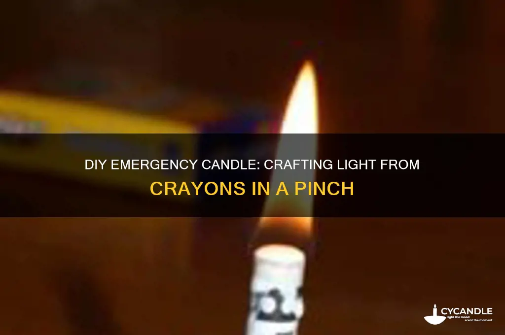 how to make an emergency candle from a crayon