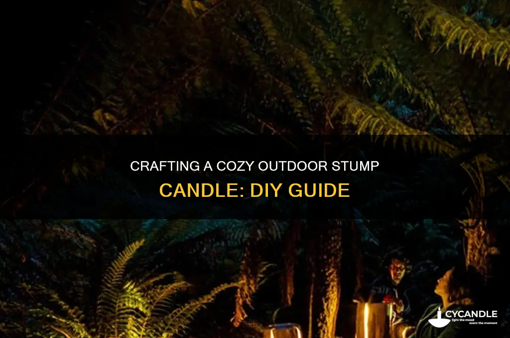 how to make an outdoor stump candle