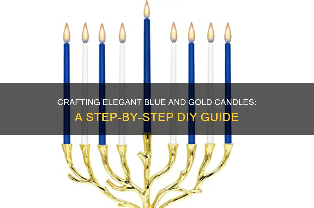 how to make blue and gold candles