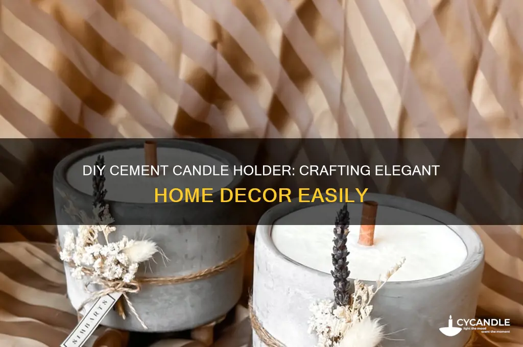 how to make candle holder out of cement