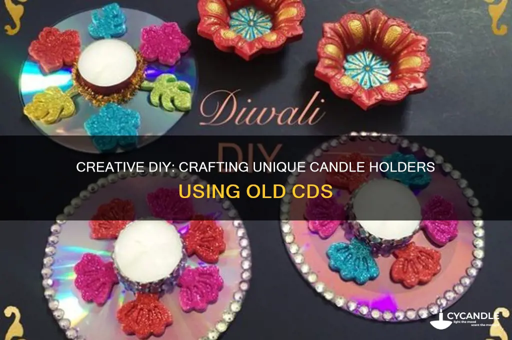 how to make candle holder with cd