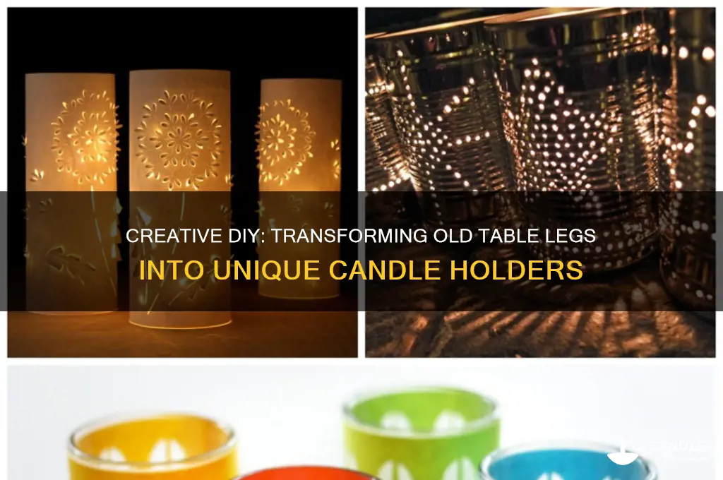 how to make candle holders from table legs