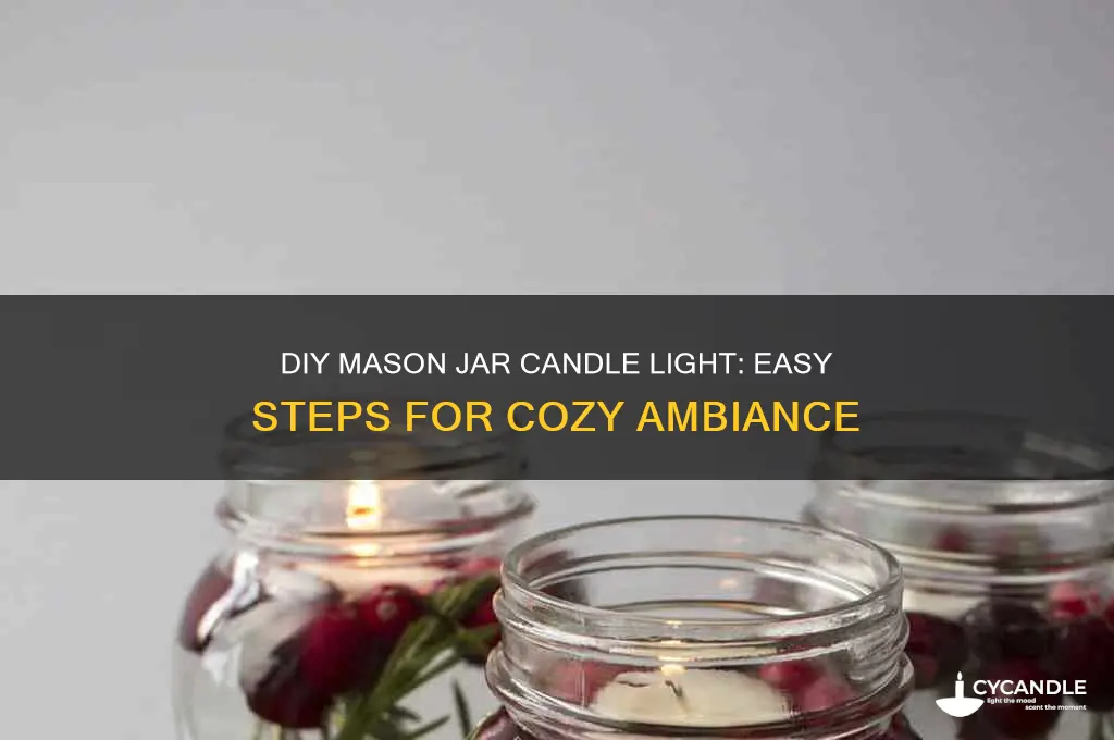 how to make candle light with a mason jar