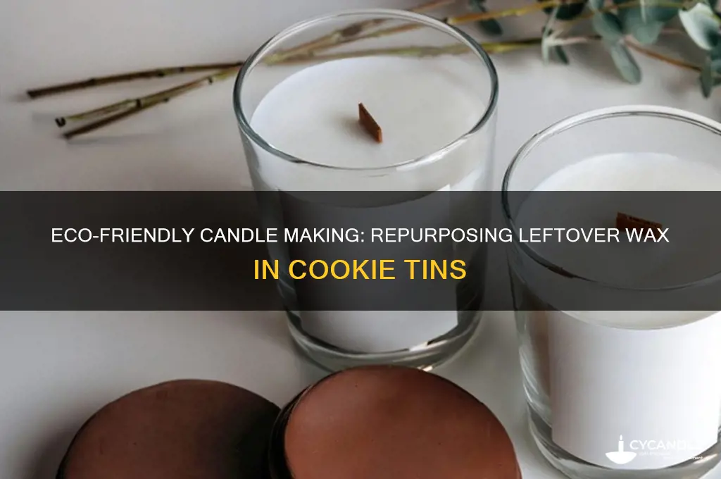 how to make candles from leftover wax in cookie tin