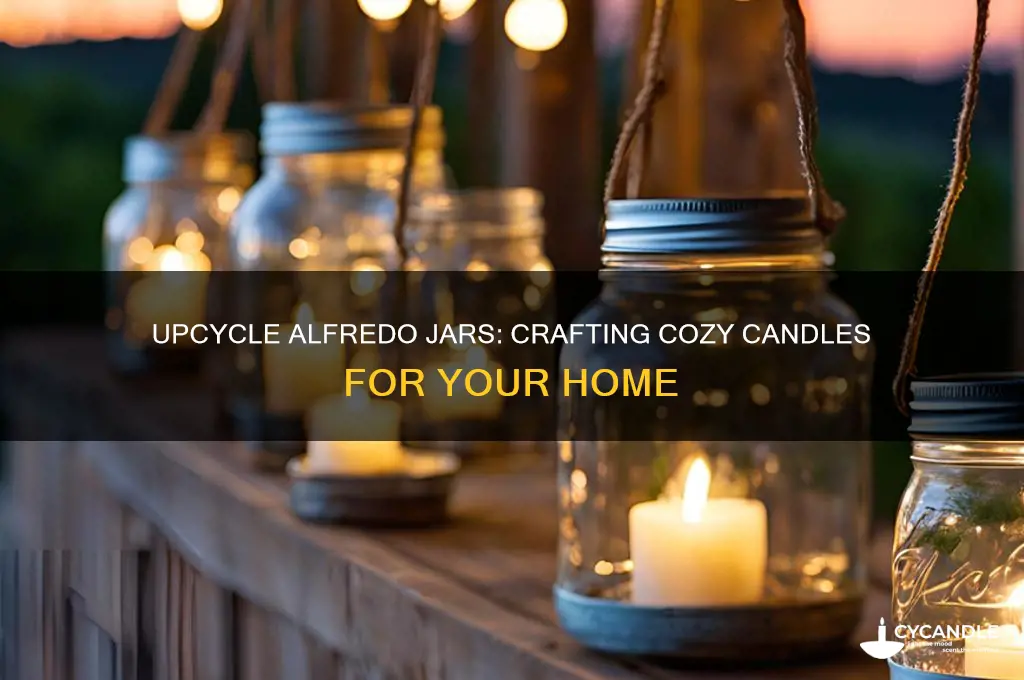 how to make candles in old alfredo sauce jars