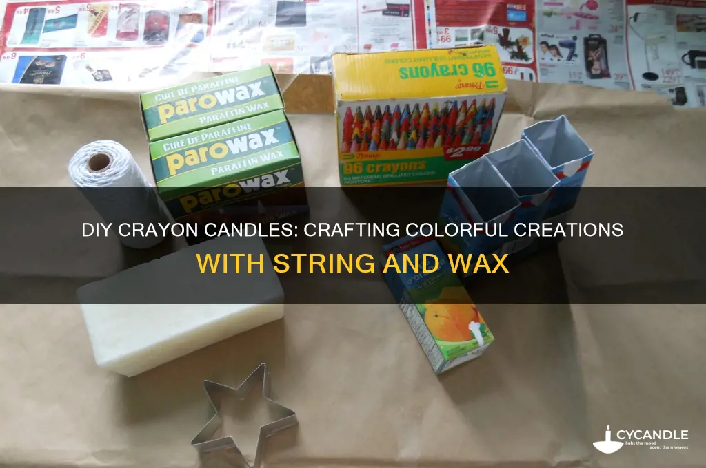 how to make candles with crayons and string
