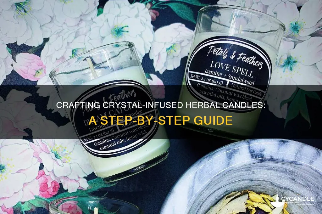 how to make candles with crystals and herbs