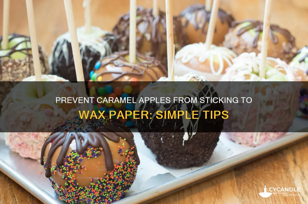 how to make caramel apples not stick to wax paper