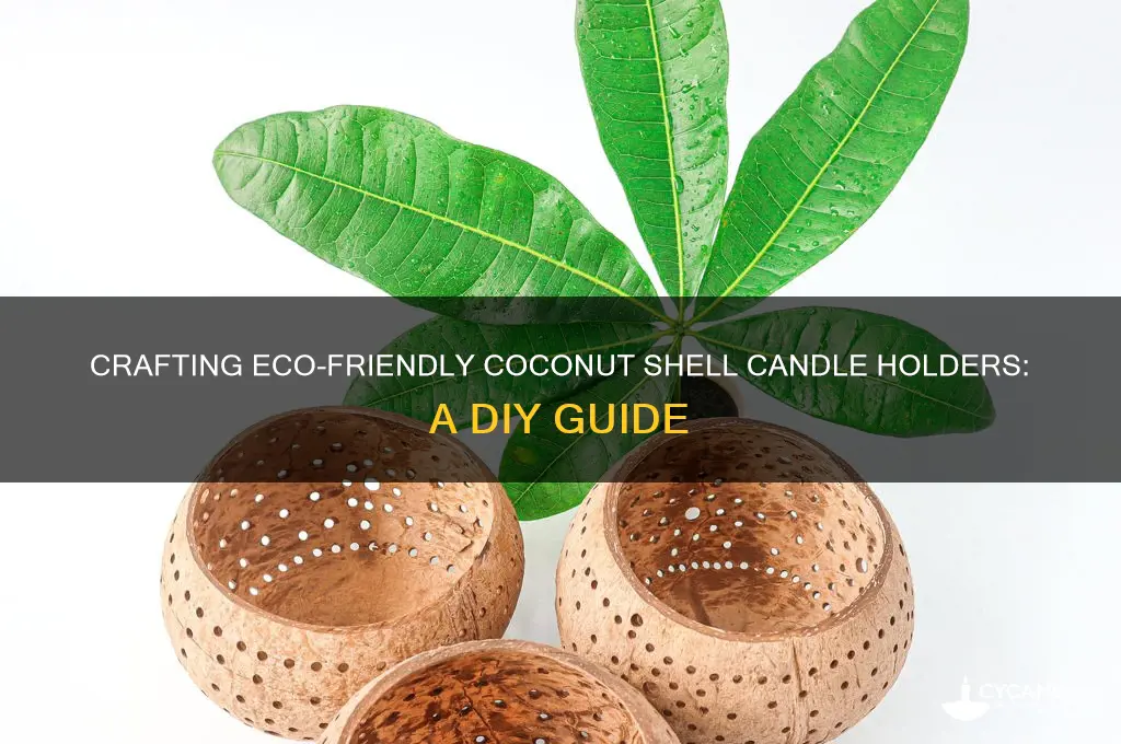 how to make coconut shell candle holder