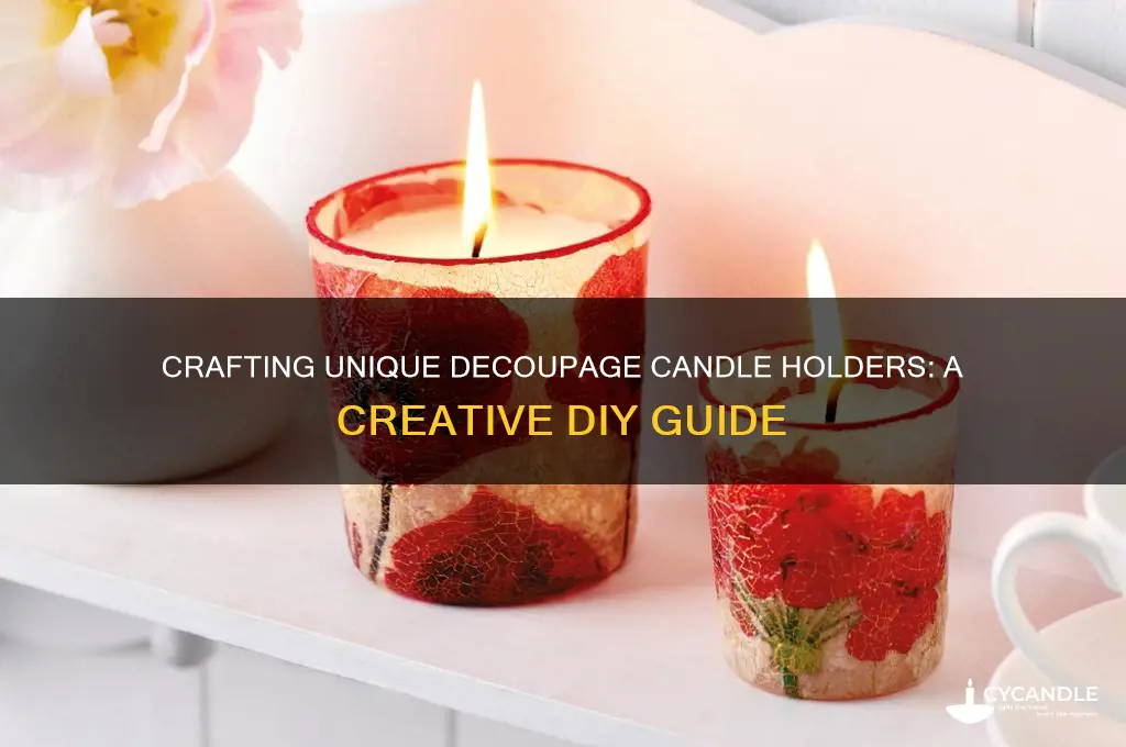how to make decoupage candle holders