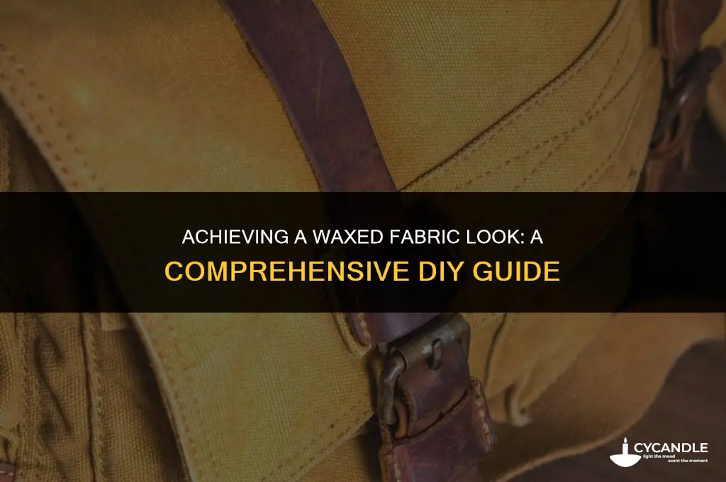 how to make fabric look waxed