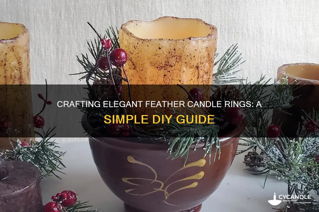 how to make feather candle rings