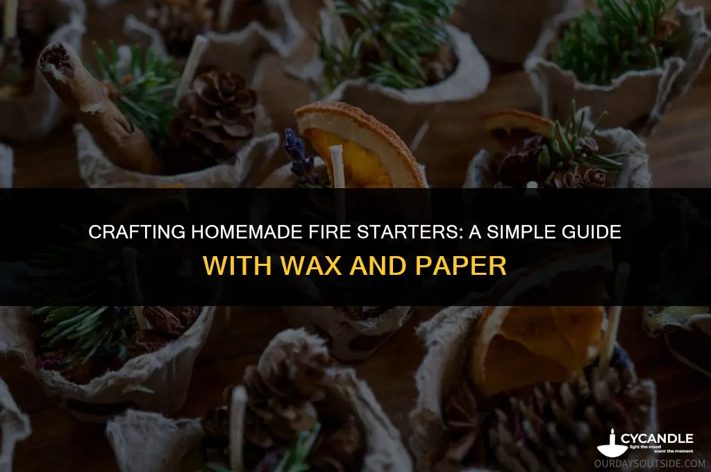 how to make fire starters with wax and shredded paper