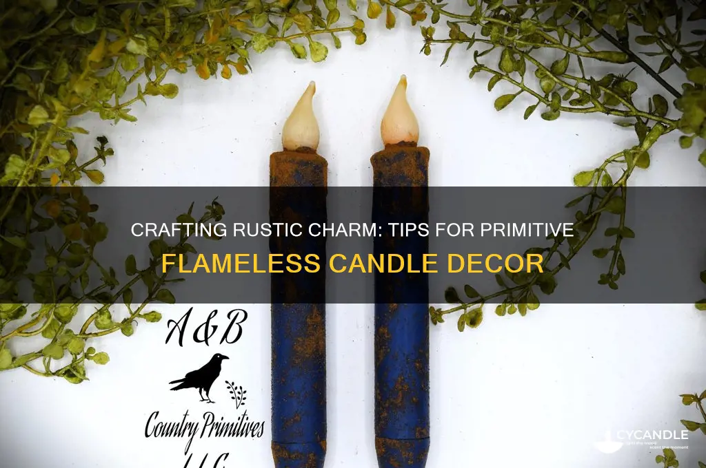 how to make flameless candles look primitive